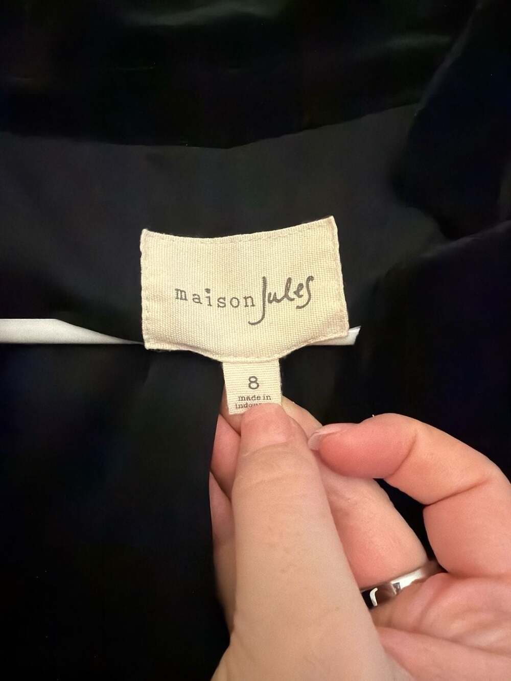 Maison Jules Black Velvet Single Button Blazer Jacket Size 8 - Picture 2 of 5